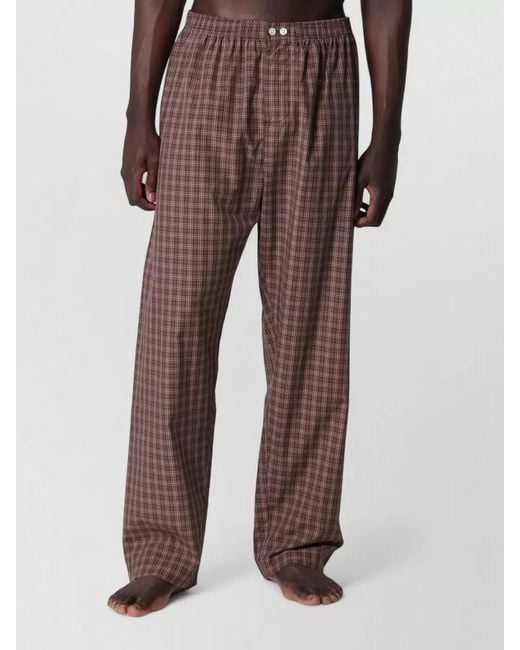 Tekla Brown Relaxed Fit Checked Underwear Shorts Buttons for men
