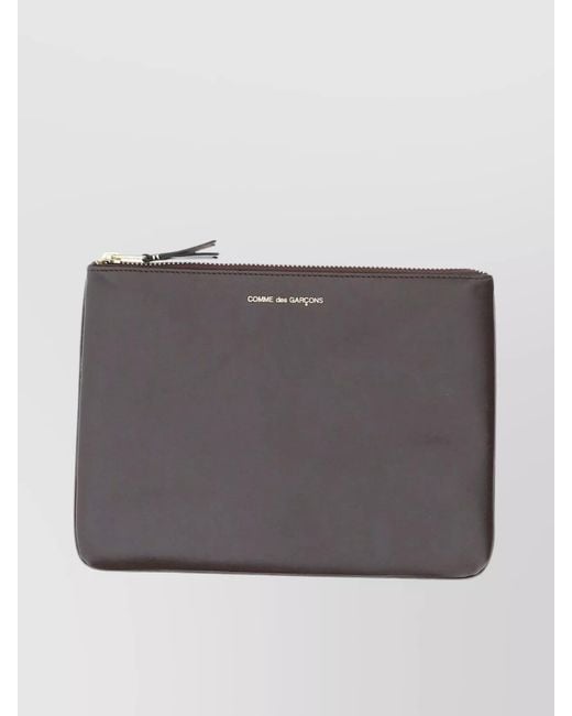 Comme des Garçons Gray Leather Zip Purse