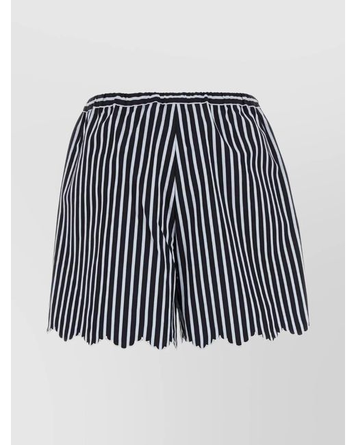 Patou Black Embroidered Cotton Knee-Length Shorts