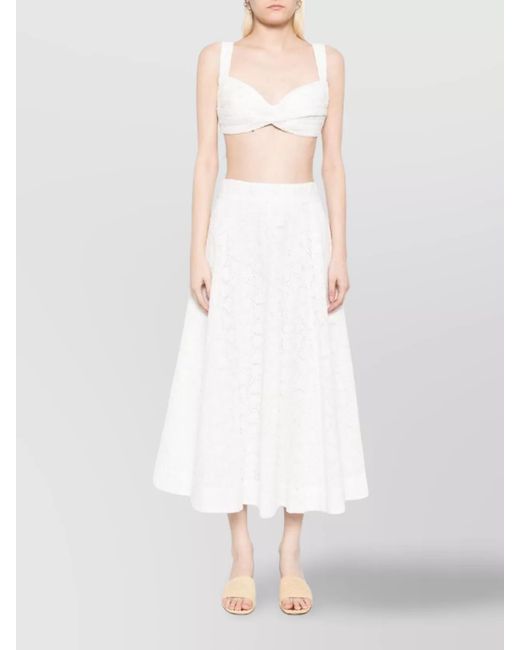 Zimmermann White Bow Detail Cotton Bralette
