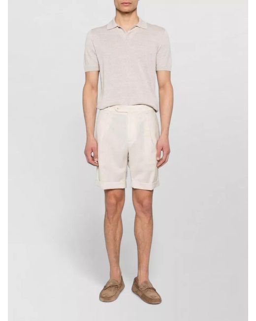 Tagliatore Pink Linen Cotton Polo Shirt Short Sleeves for men