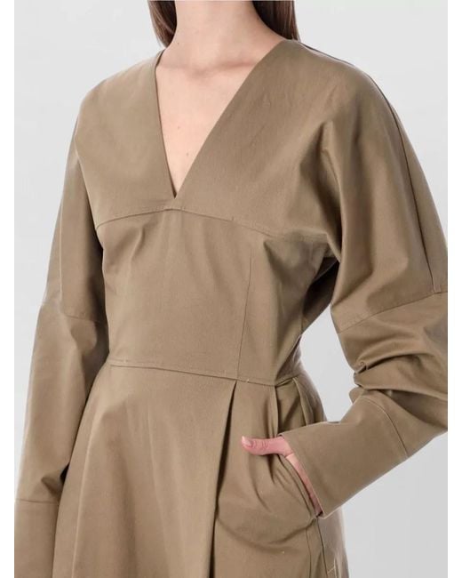 Thelatest Natural Drew Cotton Jumpsuit Long Sleeves Wide Leg