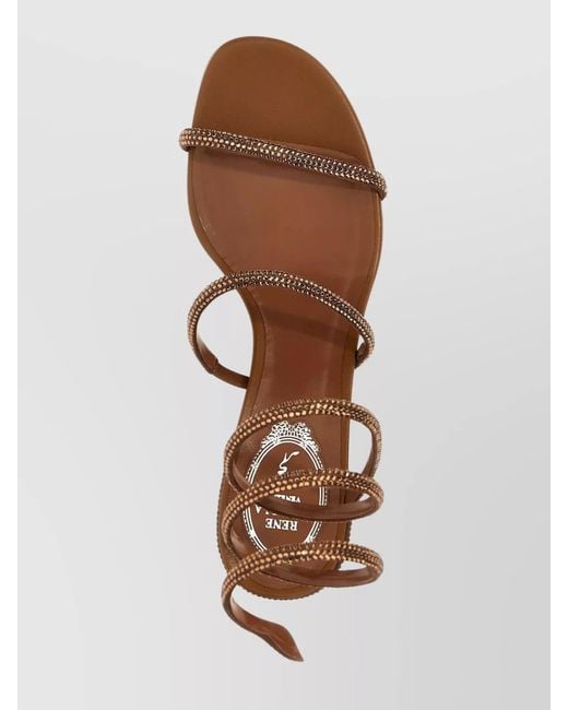 Rene Caovilla Metallic Satin Cleo Sandals