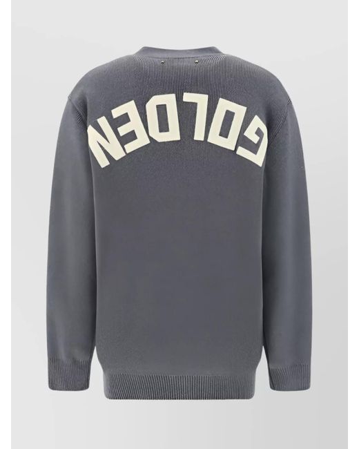 Golden Goose Deluxe Brand Gray Ribbed Logo Knit Cardigan