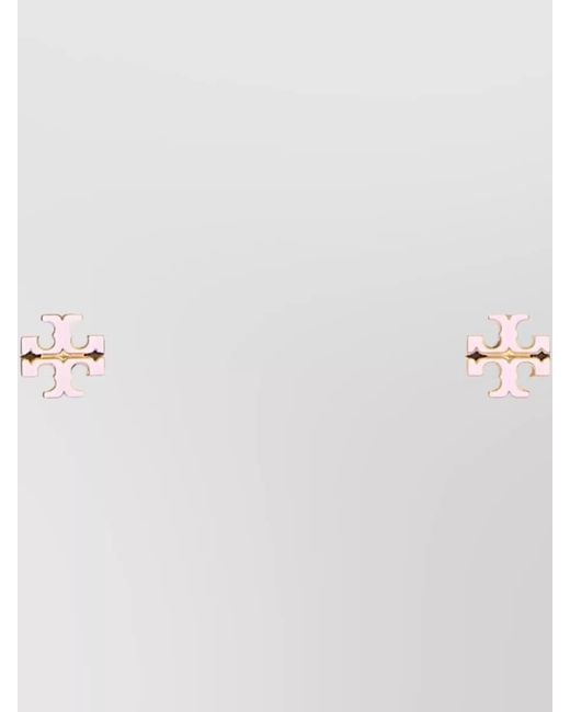 Tory Burch Multicolor Metal Stud Earrings Hypoallergenic Lightweight Round Design