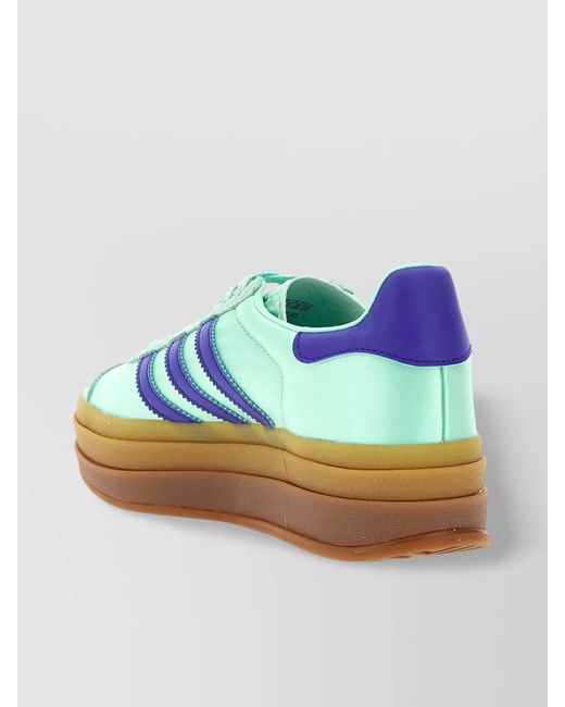 Adidas Originals Blue Leather Gazelle Bold Low-Top Sneakers