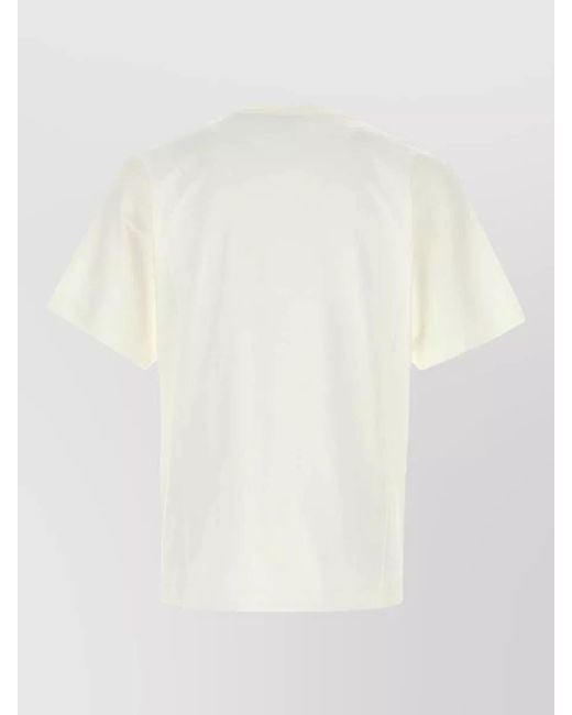 Burberry White Cotton Crew Neck Graphic Print T Shirt for men