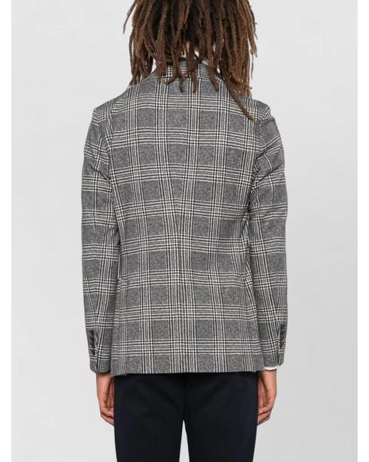 Circolo 1901 Gray Cotton Blend Single Breasted Fleece Jacket for men