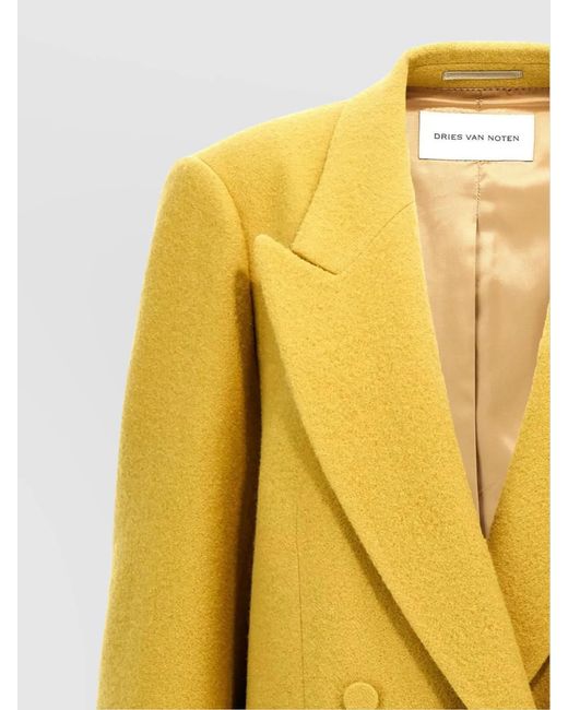 Dries Van Noten Yellow Wool Blink Blazer
