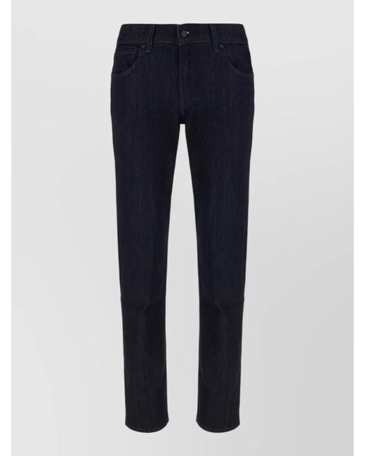 7 For All Mankind Blue Denim Trousers Belt Loops Straight Leg Cut for men