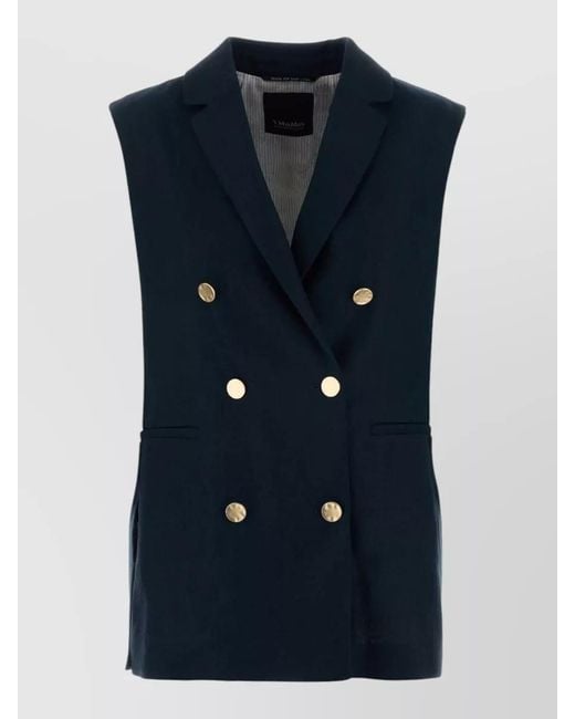 Max Mara Blue Linen Vest