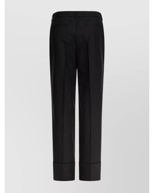 Valentino Black Virgin Wool Straight-Leg Tailored Trousers