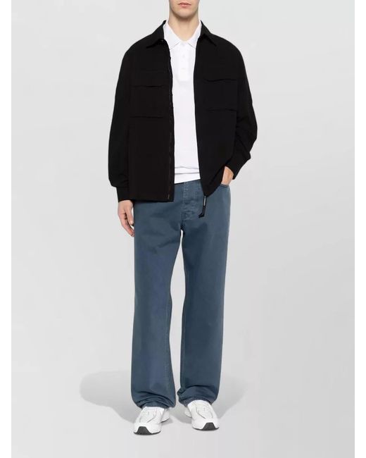 C P Company Black Cotton Overshirt Jacket for men