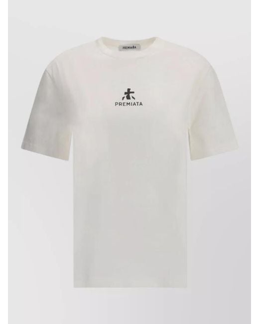 Premiata White Cotton Logo-Print Short-Sleeve T-Shirt