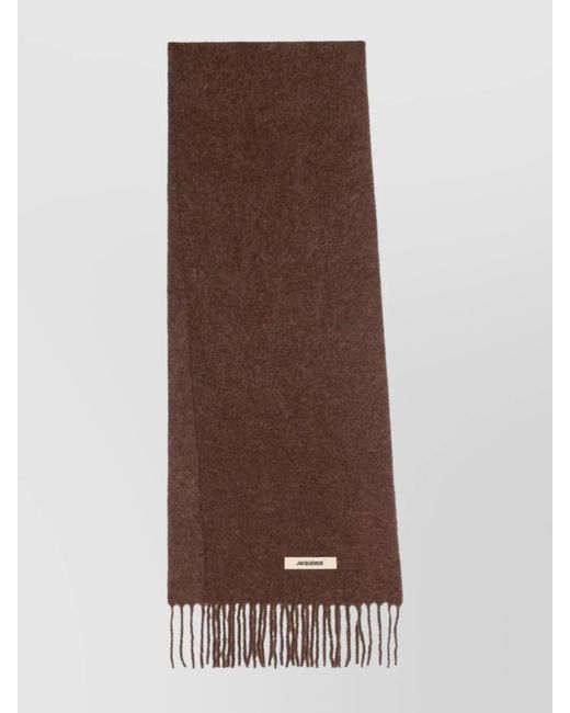Jacquemus Brown Fringed Scarf for men