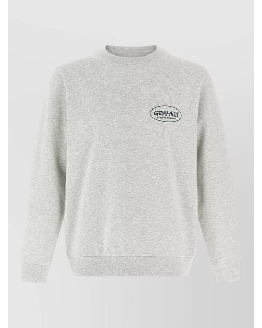 Gramicci Gray Freedom Logo Sweatshirt Ribbed Cuffs Hem for men