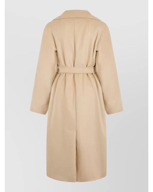 Weekend by Maxmara Natural Double Breasted Wool Midi Coat Belt