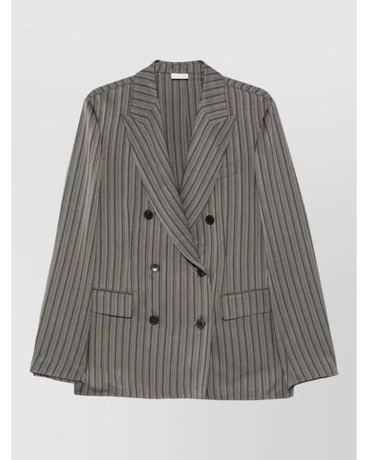 Dries Van Noten Gray Viscose Double-Breasted Blazer for men