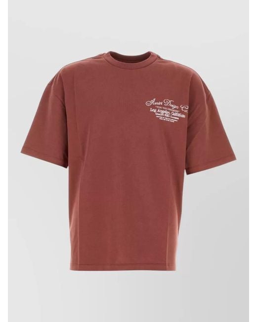 Amiri Red Cotton Oversized T-Shirt for men