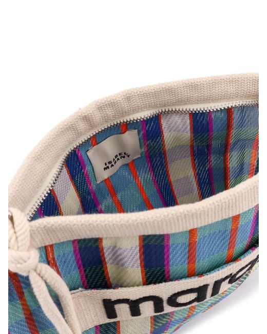 Isabel Marant Blue Nylon Striped Clutch Bag