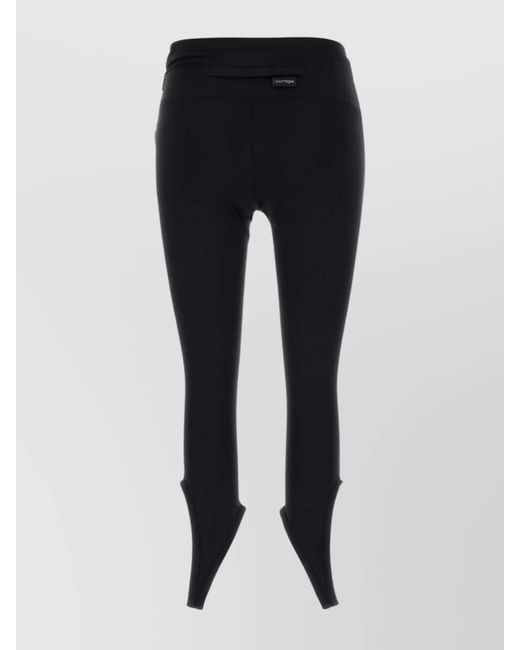Courreges Black Low-Rise Capri Leggings