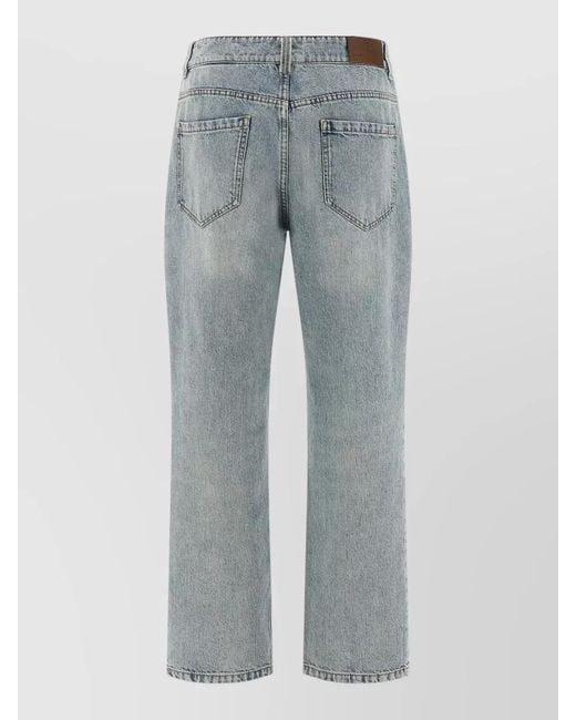 Brunello Cucinelli Gray Denim High-Rise Cropped Straight-Leg Jeans