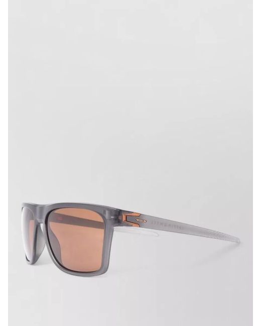 Oakley Brown Sunglasses Metal Accents Square Frame Tinted Lenses