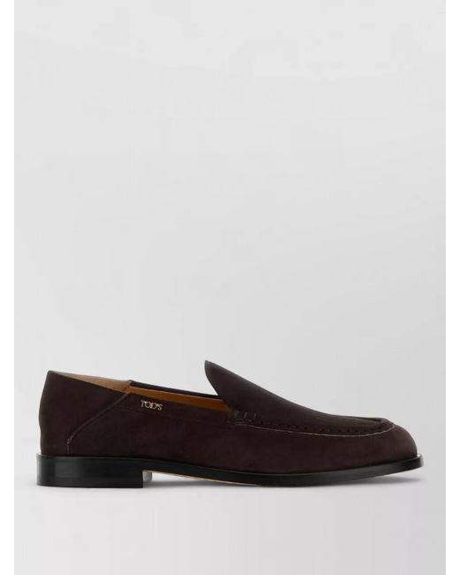 Tod's White Suede Loafers Featuring Refined Texture Finish