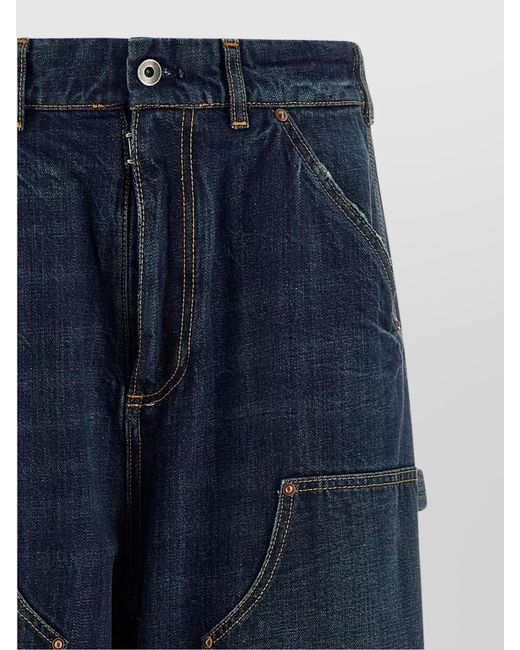 Maison Margiela Blue Denim Panelled Wide-Leg Jeans