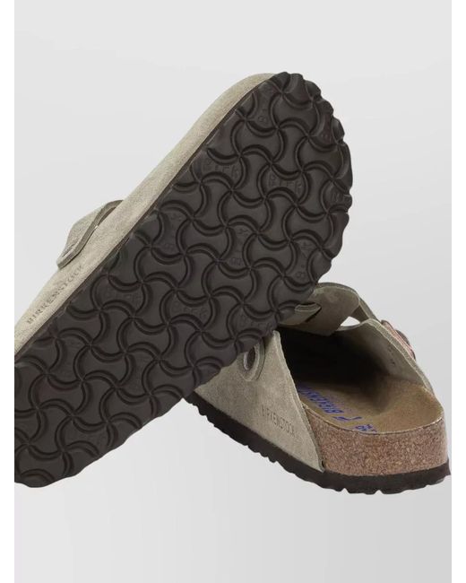 Birkenstock Natural Suede Leather Boston Slippers