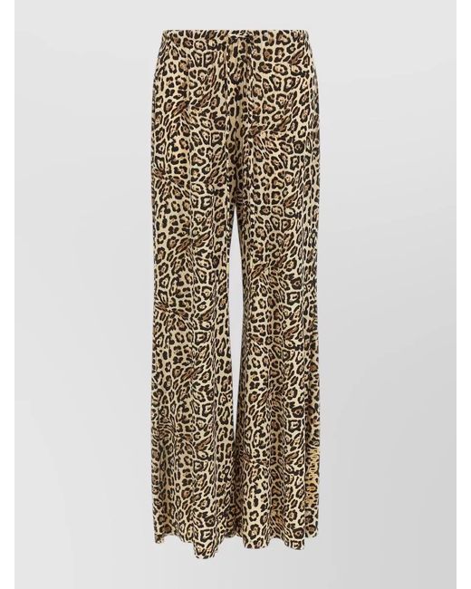 Goldbergh Natural Bianca Animal Print Active Wide Leg Pants
