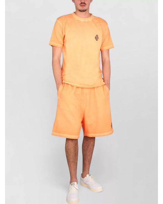 Marcelo Burlon Yellow Sunset Cross Crowling Casual T Shirt for men