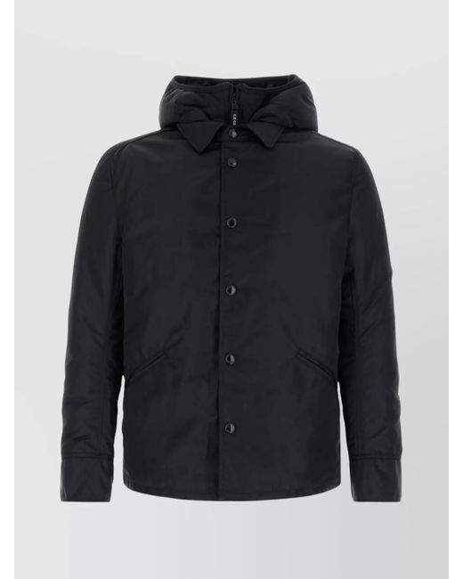 Junya Watanabe Black Nylon Down Hooded Jacket for men