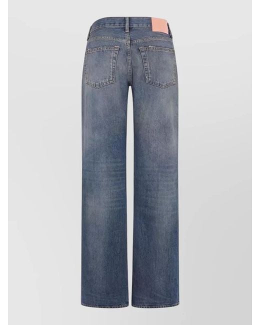 Acne Blue High Waist Relaxed Fit Wide Leg Jeans