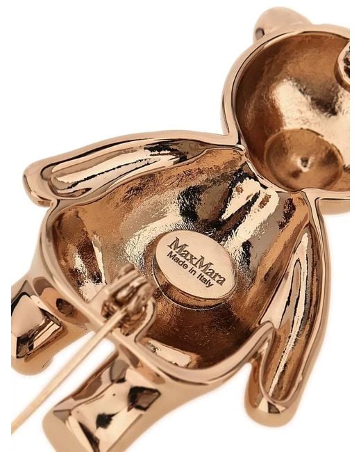 Max Mara Metallic Bear Brooch