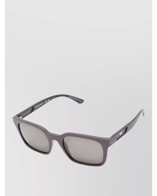 Emporio Armani Gray Rectangular Frame Tinted Lens Sunglasses