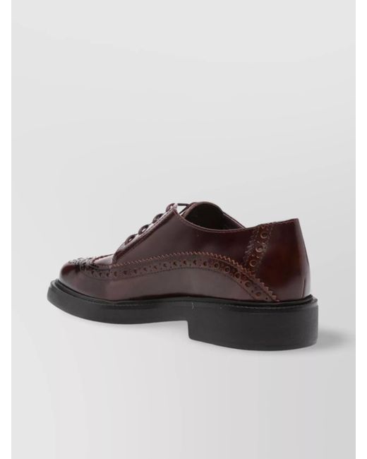Tod's Brown Lace-Up Logo Detail Brogues