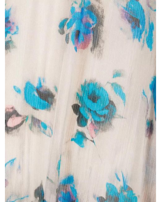 Tory Burch White Printed Silk Midi Dress
