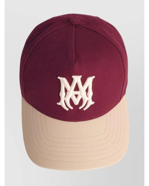 Amiri Purple Cotton And Leather Cap With Curved Brim for men