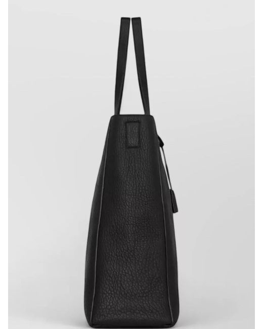 Saint Laurent Black Ysl Bv Shop Tote Textured Leather for men