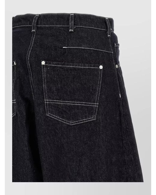 Comme des Garçons Black Contrast Stitching Wide-Leg Denim Jeans for men