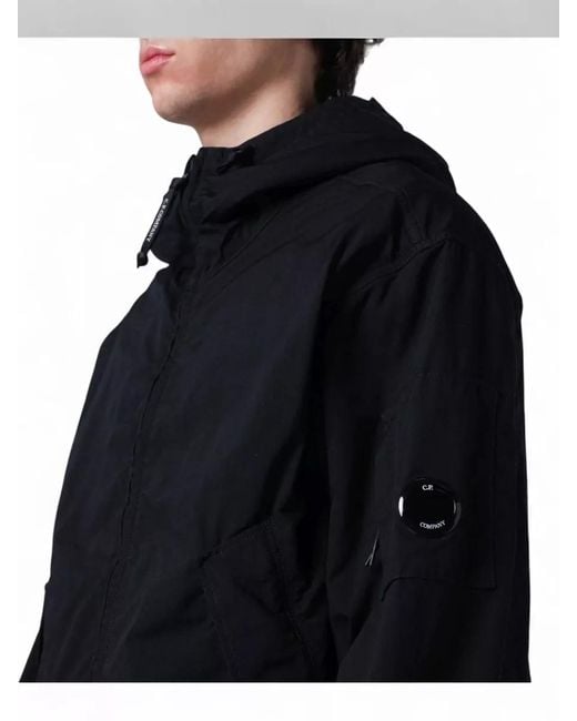 C P Company Blue Hooded Jacket Design Side Pockets for men