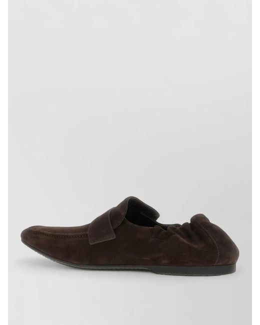 Balenciaga Brown Palermo Suede Loafers Round Toe Rubber Sole for men