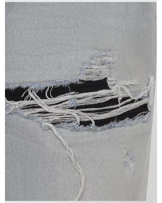 Amiri Gray Denim Straight Flare Jeans for men
