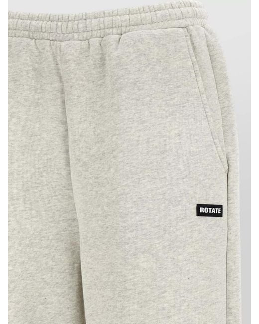 ROTATE BIRGER CHRISTENSEN White Fleece Lounge Pants Elastic Waistband Side Pockets