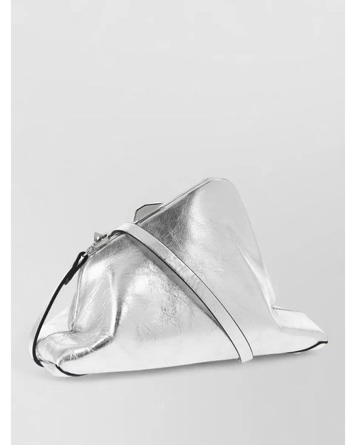 The Attico Metallic Leather Clutch Bag