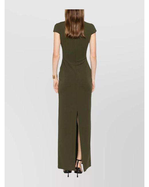 Solace London Green Maxi Dress Cap Sleeves High Neckline