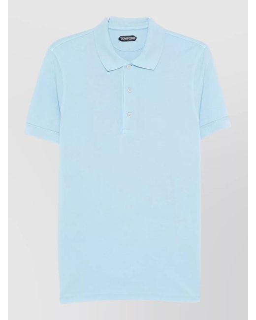 Tom Ford Blue Short-Sleeve Polo Shirt for men
