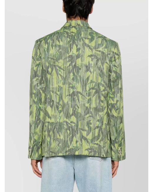 KENZO Green Single-Breasted Blazer for men