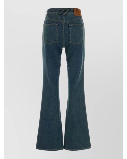 Burberry Blue Denim Flared Trousers